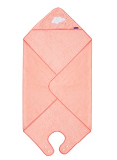 اشتري Soft Cotton - Apron Baby Bath Towel - Coral في السعودية