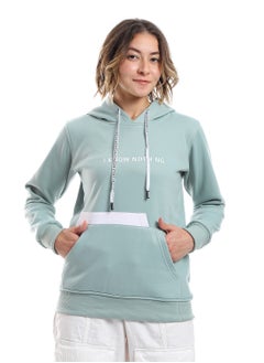 Buy Womenprinted Closed Hoodie With Front Pocket in Egypt