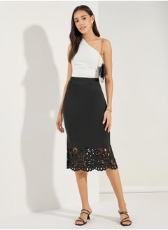 اشتري Fit & Flare Skirt with Cutwork Hem في السعودية