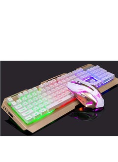 Buy Smilee RGB Mechanical Gaming Keyboard and Mouse Combo for Windows PC, 104-Key, 3200 DPI, RGB LED Backlit (Gold RGB) in Saudi Arabia