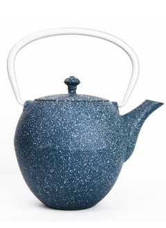 اشتري Durable Cast Iron Teapot with Stainless Steel Infuser for Loose Leaf and Tea Bags 1.1 Liters Blue في الامارات