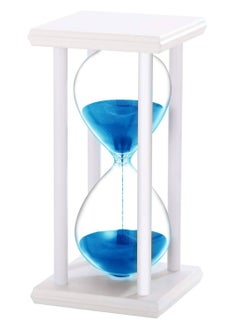 Buy Hourglass 30 Minutes Sand Timer Sandglass Creative Vintage Clock Timer for Kitchen Home Office Decoration (White/Blue) in UAE