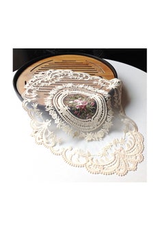 Buy 2 Pack Lace Placemats, Embroidered Dinning Table Place Mats, Retro French Style Cup Mat for Home Kitchen Decoration (Beige） in Saudi Arabia