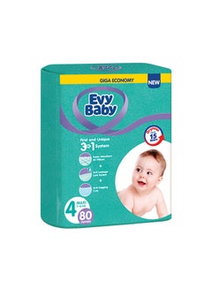 Buy Diapers, Number 4, From 7-18 Kg, Giga Economy Pack - 80 Pieces in Saudi Arabia