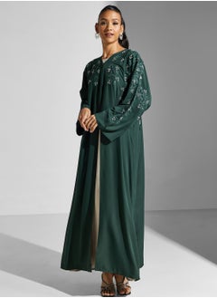 Buy Embellished V-Neck Abaya in Saudi Arabia