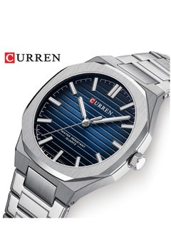 Buy Watches For Men Waterproof Analog Stainless steel Wristwatch--White&Blue in Saudi Arabia