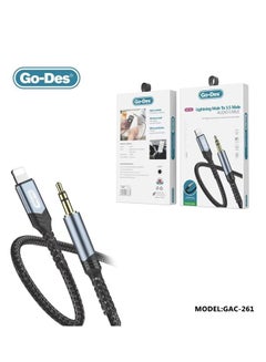 Buy Go-Des lightning to 3.5mm headphone jack audio Aux splitter earphones cable GAC-261 in UAE