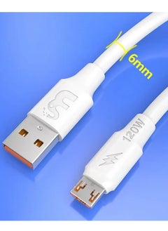 Buy Super Fast Charging Cable 120W 6A Micro-USB 1M Compatible With All Devices in Egypt