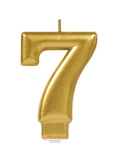 Buy Numerical 7 Metallic Golden Moulded Candle in Egypt