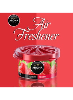 Buy Aroma Organic Air Freshener Strawberry 40g Long Lasting Scent Car Air Freshener in Saudi Arabia