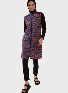 Buy Printed Zip Detail Burkini Set in UAE