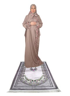 Buy Premium Prayer Mat Set With Prayer Dress Soft Cotton in Saudi Arabia