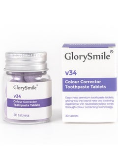 Buy 30 Pieces V34 Color Corrector Toothpaste Tablets Teeth Whitening Color Corrector Tablets Against Sensitive Teeth and Gum Repair Gum Health Color Corrector Tablets Advanced Whitening Toothpaste in UAE