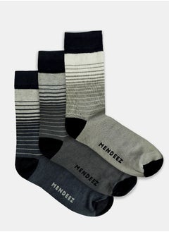 اشتري Mendeez Mens Pack of 3 Printed Crew Socks في الامارات