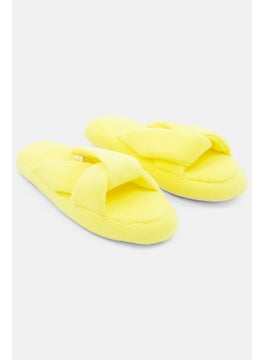 Buy Women Crossband Slip On Homewear Slide Slipper, Yellow in UAE