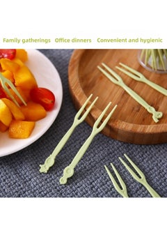 Buy (100 pieces/pack) Disposable Plastic Fruit Forks  Cake Dessert Forks in Saudi Arabia