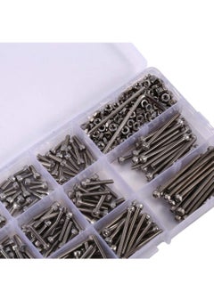 Buy 440PCS Nut Bolt Assortment M3 Stainless Steel Hex Head Socket Screws and Nuts Assortment with 2 Hex Keys in UAE