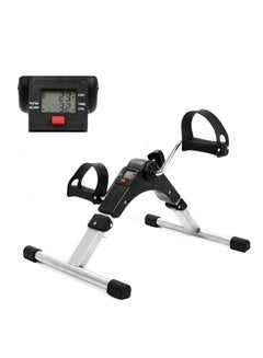 Buy Mini Exercise Bike Folding Fitness Pedal Exerciser, Mini Under Desk Exercise Bike Foot Hand Cycle Portable, Arm And Leg Exercise Peddler Machine With Lcd Monitor in UAE