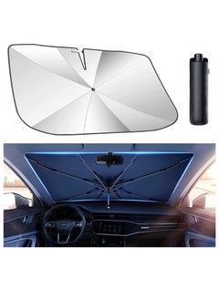 Buy Car Sunshades for Windshield, Foldable Car Windshield Sun Shade Umbrella, Full Cover Automotive Sunshades Umbrella for Car Front Windshield, Sun Shade for Protecting Vehicle from UV Sun and Heat in UAE