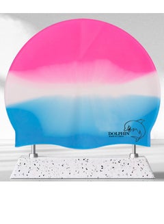 اشتري قبعة سباحة سيليكون ضد المياه للكبار والصغار، متعدد الألوان في مصر