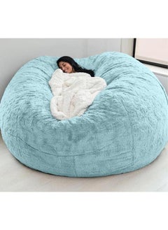 Buy Bean Bag Chair Cover(Cover Only No Filler) Oversized Soft Fluffy PV Velvet Lazy Sofa Bed Cover in UAE