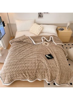 Buy Soft Fleece Throw Blanket, Faux Fur Throw Blanket, Super Soft Throw Blanket, Premium Silky Flannel Fleece, 200 * 230cm Brown in Saudi Arabia