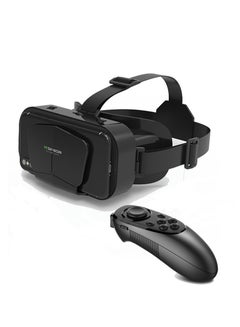 Buy VR 3D Virtual Reality Headset with Controller for Movies and Games Black in Saudi Arabia