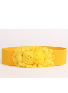 Buy Decorative Female Simple All Kinds Of Elastic Belt rose Elastic Waist Seal 60g Yellow in UAE