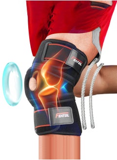 Buy Knee Brace For Knee Pain Relief, Adjustable Knee Support with Side Stabilizers & Patellar Gel Pads for Men and Women, Knee Wrap for ACL, MCL, Meniscus Tear, Arthritis, Injury Recovery in Saudi Arabia