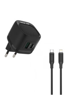 اشتري PD20W+QC Wall Charger With USB-C To Lightning Cable 1M EU - Black في الامارات