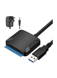 Buy USB 3.0 to SATA Hard Drive Adapter Compatible for 2.5 3.5 Inch HDD/SSD Hard Drive Disk with UK12V/2A Power Adapter Support UASP in UAE