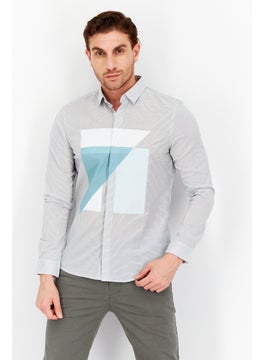 Buy Men Regular Fit Allover Printed  Long Sleeves Casual Shirt, White Combo in UAE