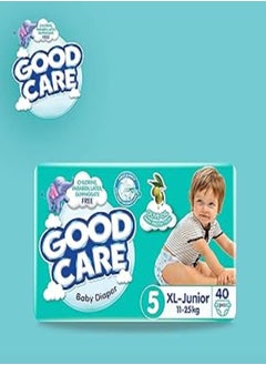 Buy Good Care Baby Diapers - Twin Pack - Junior Size 5 - 40 Pieces in Egypt