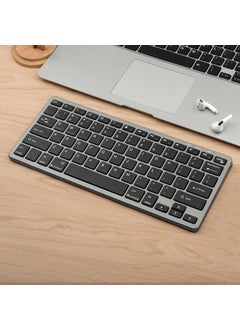 اشتري Wireless Mouse Keyboard Triple-mode Keyboard Dual-mode Keyboard for Laptop Desktop Computer Tablet Mobile Phone for Multi-device Three-mode charging-gray black single keyboard في السعودية