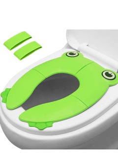 Buy Toilet Seat Cover | Folding Travel Toilet Seat for Children and Potty Training | Portable Silicone Toilet Seat for Toddlers, Boys & Girls with Non-Slip Silicone Pads | Recyclable Toilet Seat in Saudi Arabia