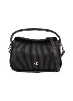 Buy Women's Small Ribbed Handbag, Black - faux leather in Saudi Arabia