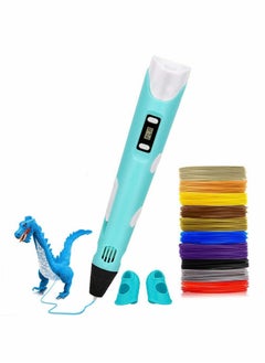 اشتري Creative 3D Printing Pen with 12 Color Filaments LCD Display Temperature Control and 8 Speed Settings Ideal for Kids Holiday Gifts في الامارات