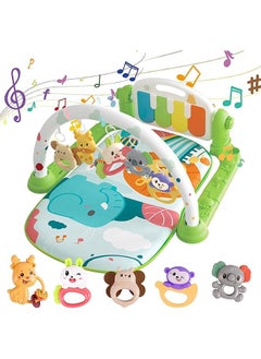 اشتري Play Mats for Baby Gyms, Kick and Play Piano Gym Mats, Detachable Tummy Time Mat with Music and Lights, Musical Electronic Learning Toys, Activity Center for Babies and Toddlers, Green في السعودية