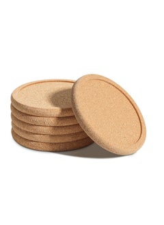 اشتري Cork Plant Coasters, Cork Mat Drainage Tray for Succulent Cactus Flower Pot, Cork Wood Drip Pads Plates for Indoor Table Desk Windowsill Clean Solution DIY Craft Project (4 Inches, 6 Pcs) في السعودية