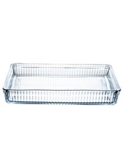 اشتري LIFE SMILE Borosilicate Glass Oven Baking Dishes - Rectangular Shape Baking Tray Dishwasher Safe, Fridge & Freezer Safe, Microwave Safe (Design 2) في الامارات