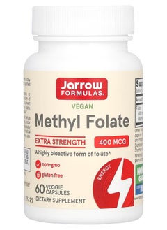 Buy Vegan Methyl Folate Extra Strength 400 mcg 60 Veggie Capsules in UAE