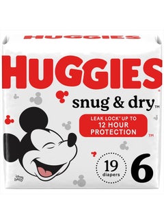 Buy Huggies Size 6 Diapers, Snug & Dry Baby Diapers, Size 6 (35+ lbs), 19 Count in UAE