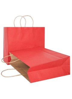 Buy Gift Bags Large Kraft Paper Bags With Handles (12.5 L X 4.7 W X 10.2 H In Red 12 Pcs Horizontal) in Saudi Arabia