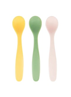 Buy Set Of 3 Soft Baby Spoons, 6+ Months, Multicolour in UAE