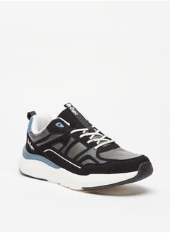 اشتري Men's Panelled Low Ankle Sneakers with Lace-Up Closure في السعودية