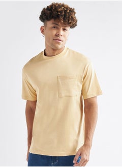 اشتري Solid Crew Neck Oversized T-Shirt في الامارات