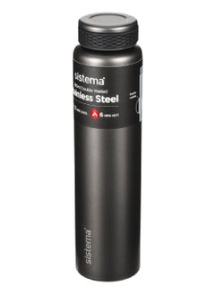 Buy Sistema 280ML Chic Stainless Steel Bottle Dark Grey in UAE