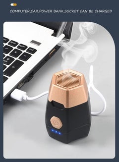 Buy Portable Rechargeable Electric USB Smart Handheld Evaporator Incense Burner in UAE