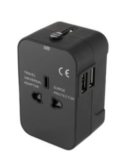 Buy Universal Travel Adapter: All-in-One Worldwide Power Converter with Dual USB Ports and Safety Protection - Compact Design for Global Charging in UAE