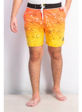 اشتري Men Printed Boardshorts, Yellow في السعودية